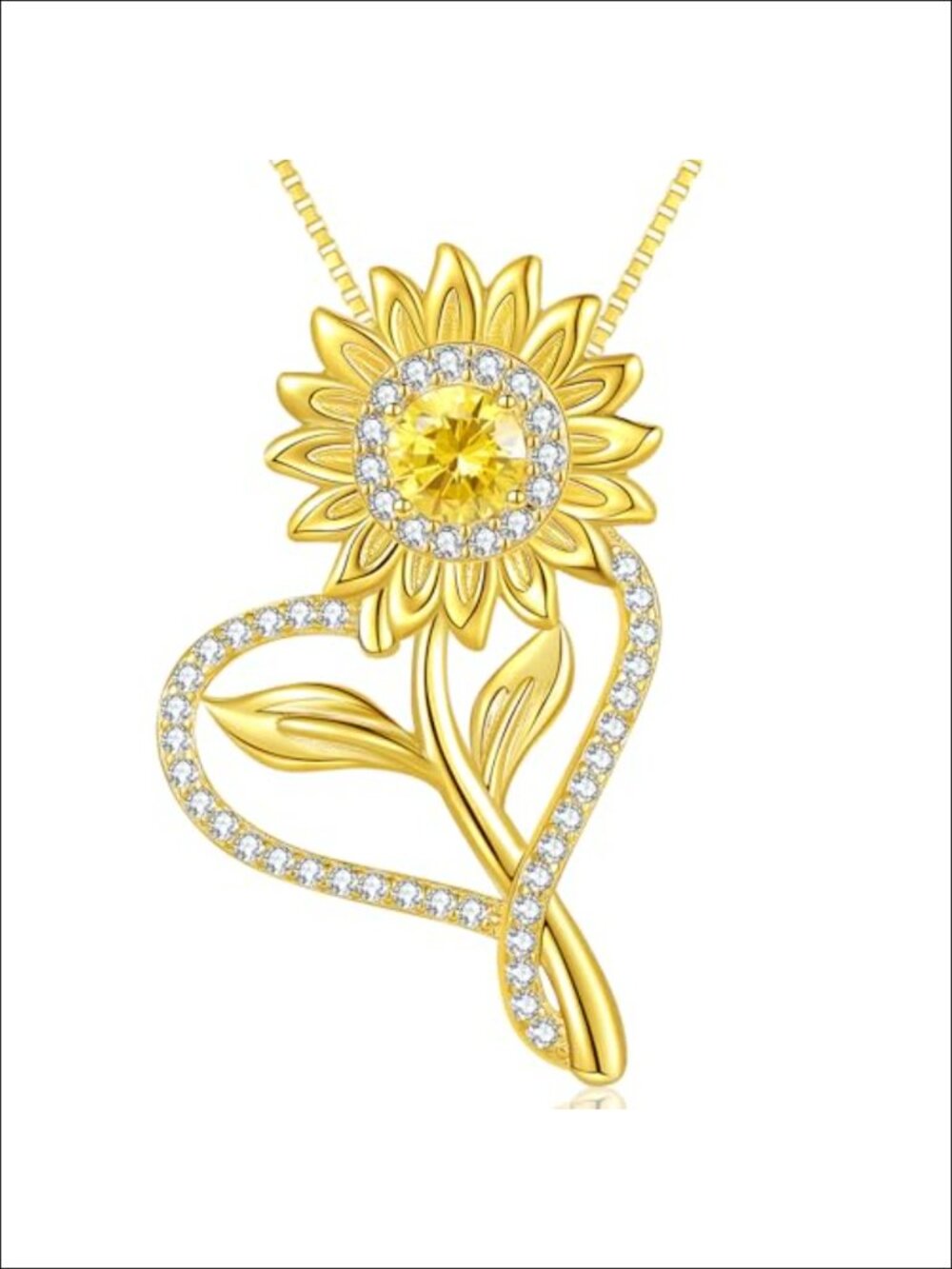 18K Gold Plated Sunflower Moissanite Pendant Necklace for Women S925 Sterling
